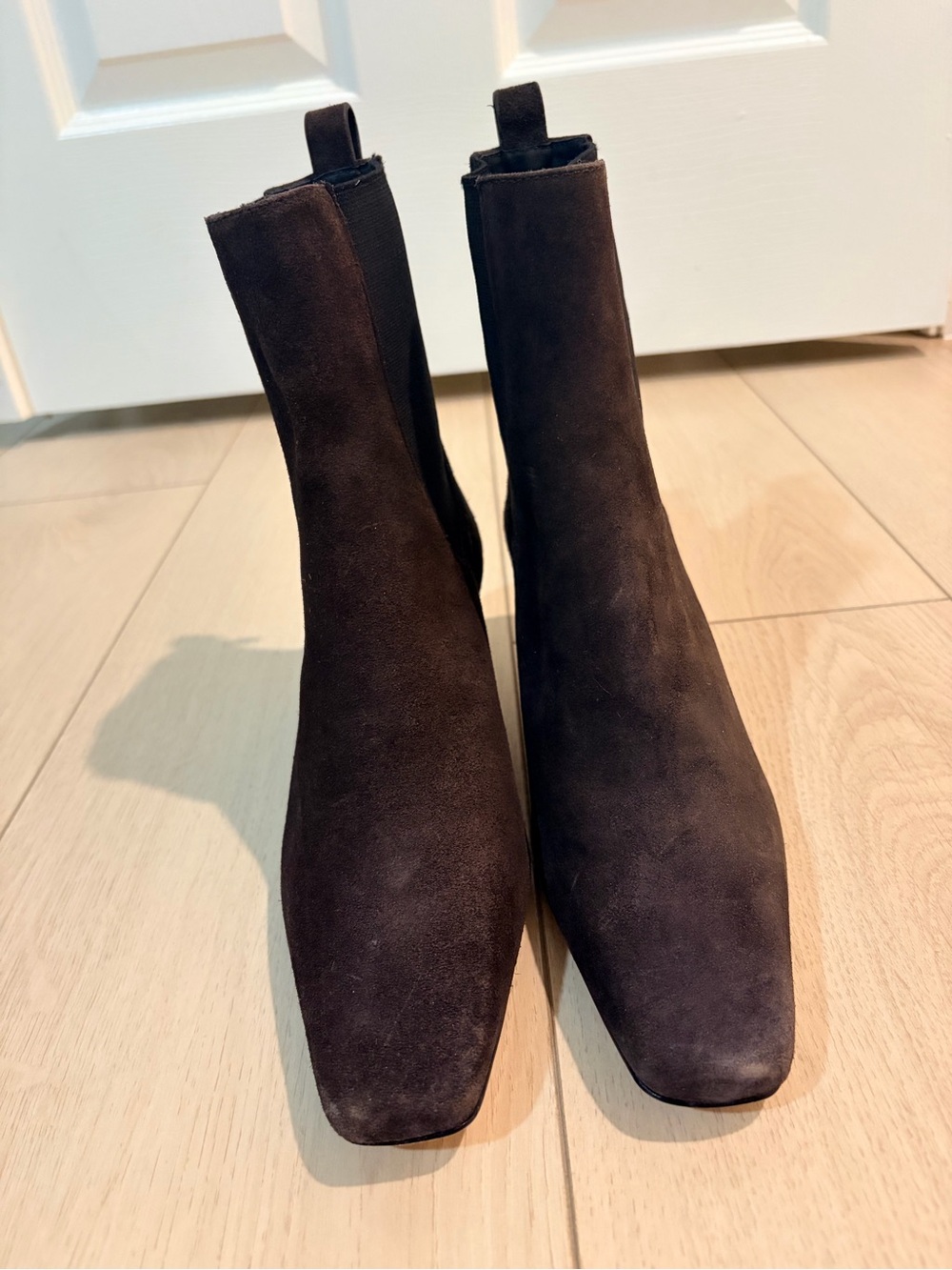 Reformation Dark Brown Suede Pointed-Kitten Heel Ankle Boots - Picture 6 of 7